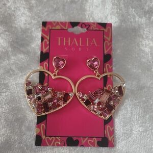 ✨️❤️🩷NWT STUNNING THALIA SODI STATEMENT HEART EARRINGS ✨️❤️🩷